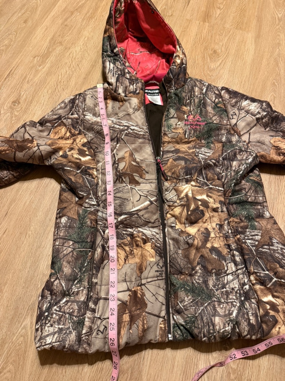 Realtree Hooded Camo Puffer Jacket - Pink Lining - Picture 6 of 8